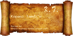 Kopasz Tamás névjegykártya